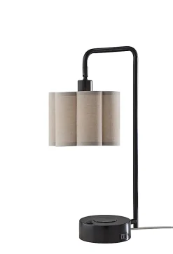 Adesso Dover Supercharger 22.25"H Desk Lamp, Beige/Black