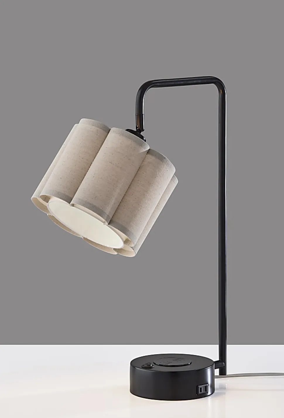 Adesso Dover Supercharger 22.25"H Desk Lamp, Beige/Black