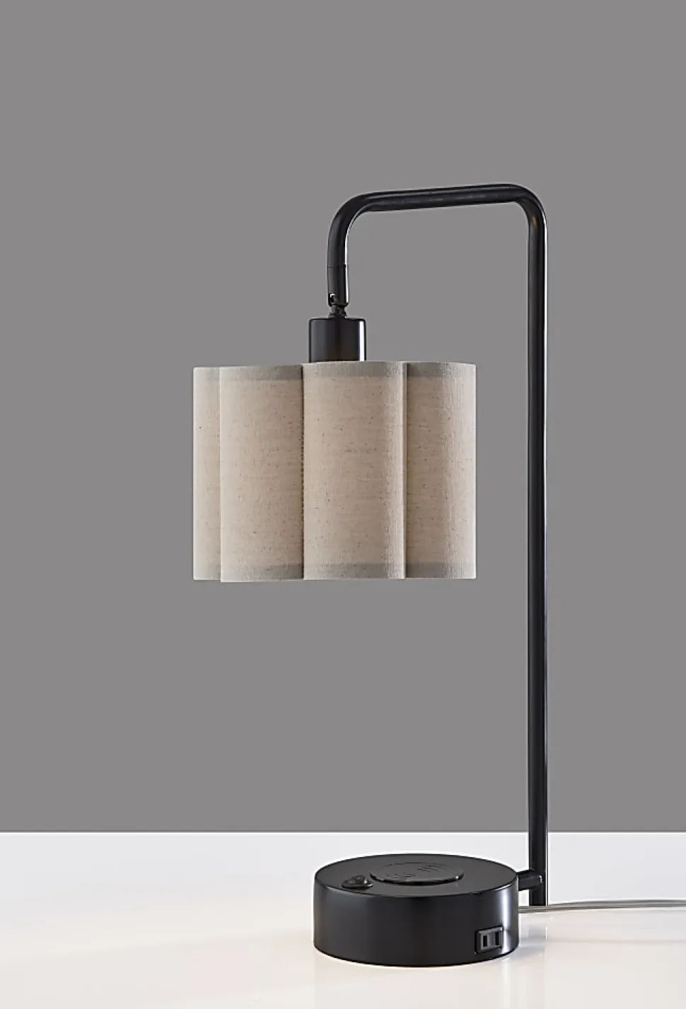 Adesso Dover Supercharger 22.25"H Desk Lamp, Beige/Black