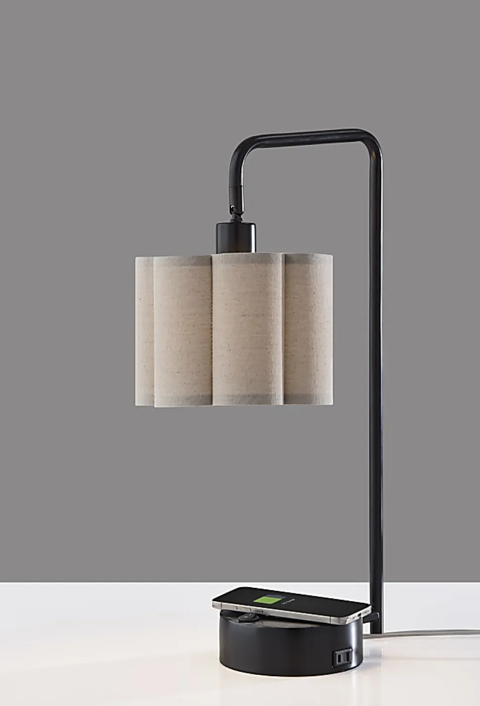 Adesso Dover Supercharger 22.25"H Desk Lamp, Beige/Black