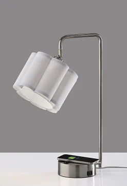 Adesso Dover Supercharger 22.25"H Desk Lamp, White/Brushed Steel