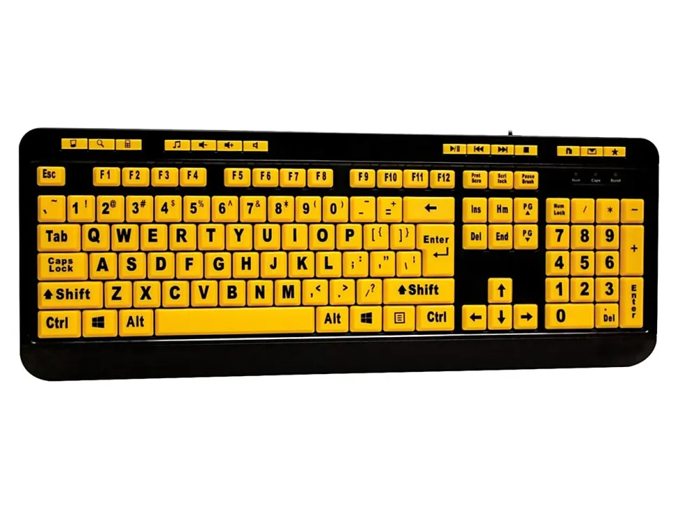 Adesso EasyTouch 132 Florescent Yellow Multimedia Desktop Keyboard