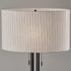 Adesso Foster 62"H Floor Lamp, Linen/Black
