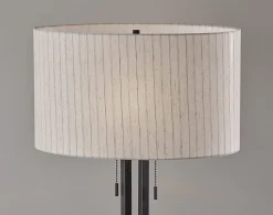 Adesso Foster 62"H Floor Lamp, Linen/Black