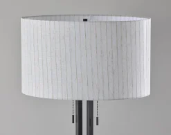 Adesso Foster 62"H Floor Lamp, Linen/Black