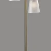 Adesso Gio Tree Lamp, Brass with White Glossed Glass Shade