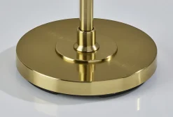 Adesso Gio Tree Lamp, Brass with White Glossed Glass Shade