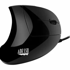 Adesso® iMouse E1 USB Illuminated Vertical Ergonomic Optical Mouse, Glossy Black