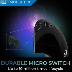 Adesso® iMouse E10 Wireless RF Vertical Ergonomic Optical Mouse