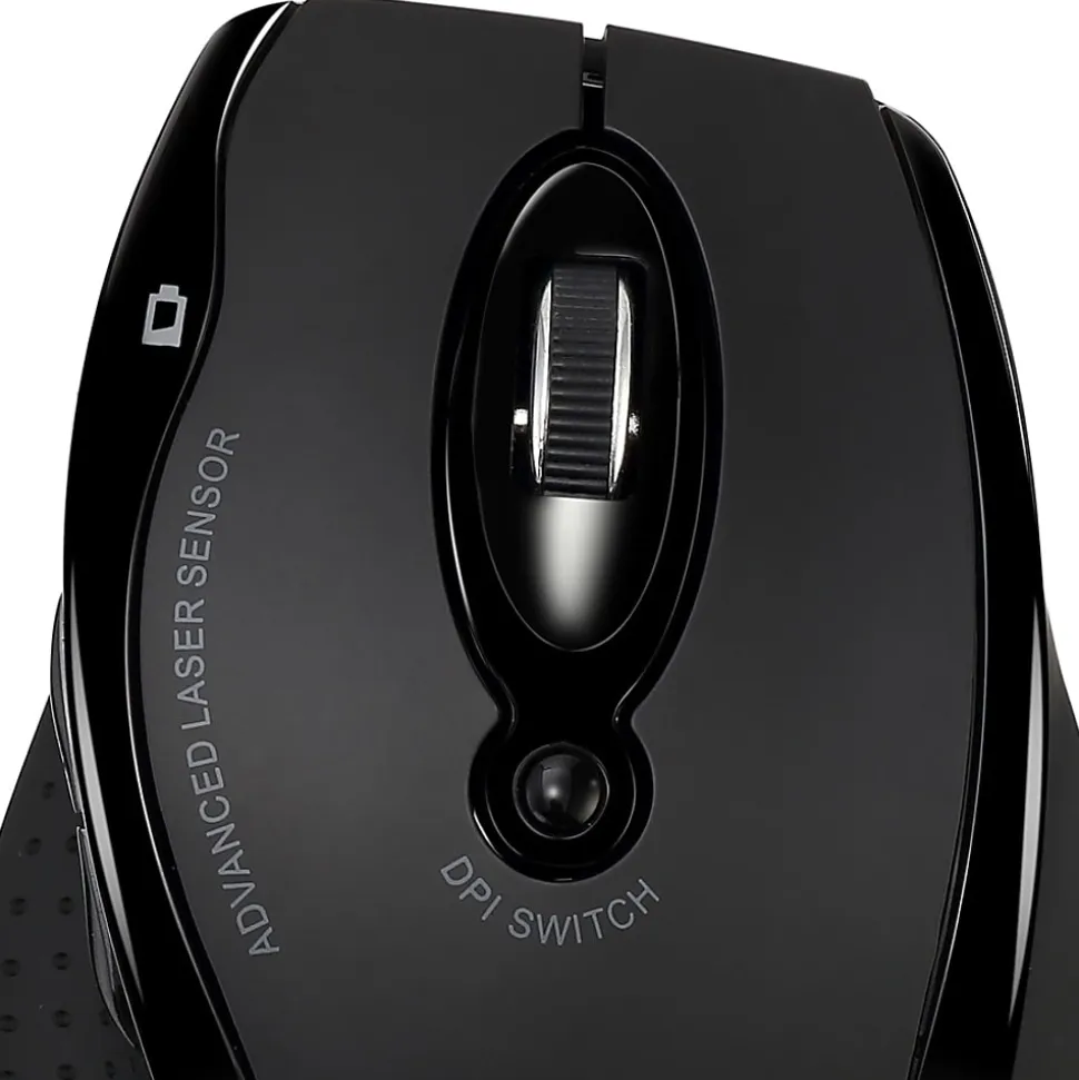 Adesso® iMouse G25 Wireless RF Ergonomic Laser Mouse, Black