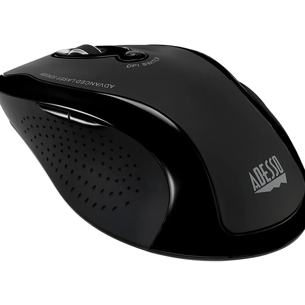 Adesso® iMouse G25 Wireless RF Ergonomic Laser Mouse, Black