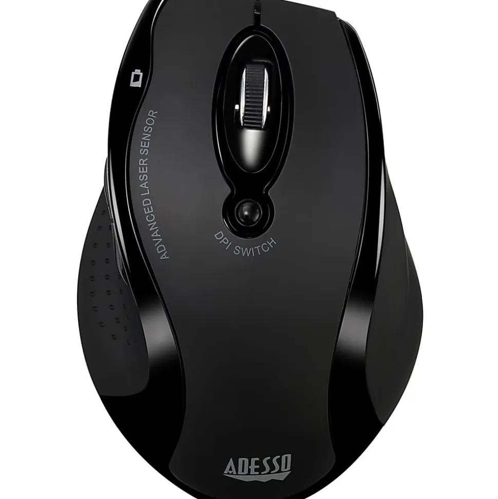 Adesso® iMouse G25 Wireless RF Ergonomic Laser Mouse, Black