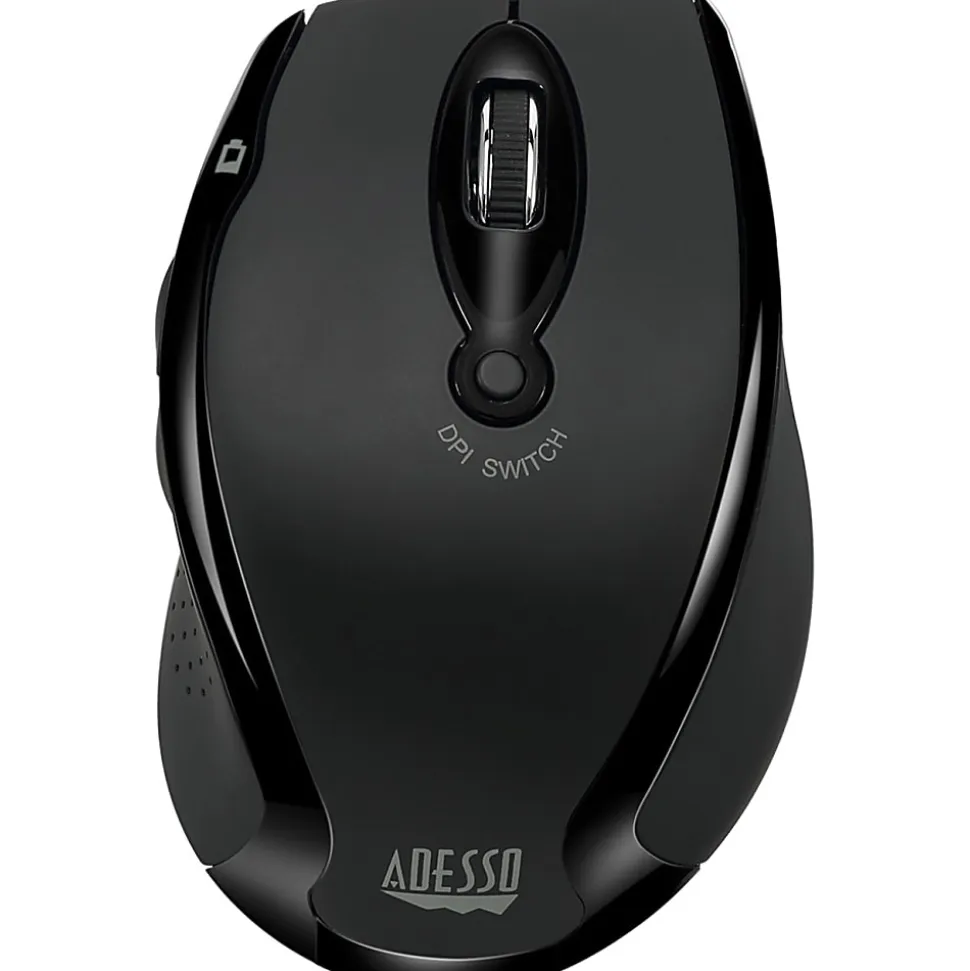 Adesso iMouse M20B - Wireless Ergonomic Optical Mouse - Optical - Wireless - 30 ft - Radio Frequency - IMOUSEM20B