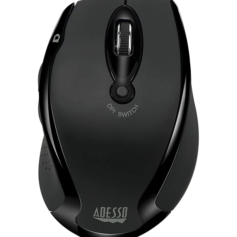Adesso iMouse M20B - Wireless Ergonomic Optical Mouse - Optical - Wireless - 30 ft - Radio Frequency - IMOUSEM20B