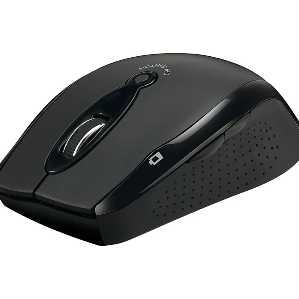 Adesso iMouse M20B - Wireless Ergonomic Optical Mouse - Optical - Wireless - 30 ft - Radio Frequency - IMOUSEM20B