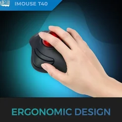Adesso iMouse T40 - Wireless Programmable Ergonomic Trackball Mouse - Optical - Wireless - Radio Frequency - IMOUSET40