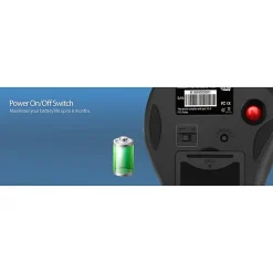 Adesso® iMouse T30 Wireless RF 4-Button Desktop Trackball Mouse