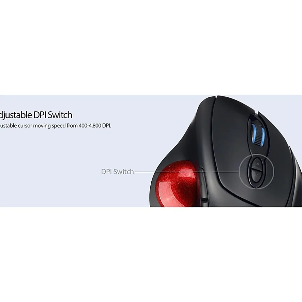 Adesso® iMouse T30 Wireless RF 4-Button Desktop Trackball Mouse