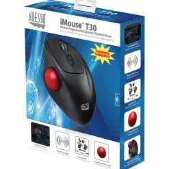 Adesso® iMouse T30 Wireless RF 4-Button Desktop Trackball Mouse