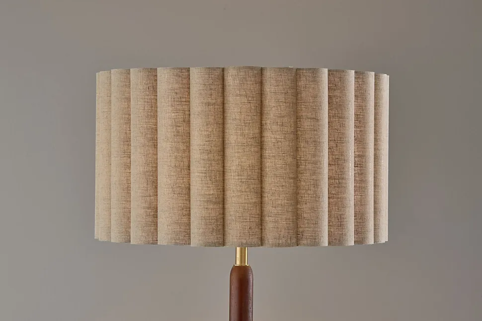 Adesso Laine 62.5"H Floor Lamp, Beige/Antique Brass