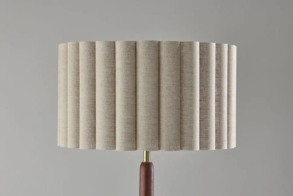Adesso Laine 62.5"H Floor Lamp, Beige/Antique Brass
