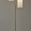 Adesso Matilda LED Tree Lamp With Smart Switch, 67"H, White/Antique Brass
