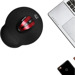 Adesso Memory Foam Mouse Pad with Wrist Rest, 0.90"H x 9.70"W x 7.70"D, Black, Memory Foam, Polyurethane, Fiber, Rubber, Anti-slip