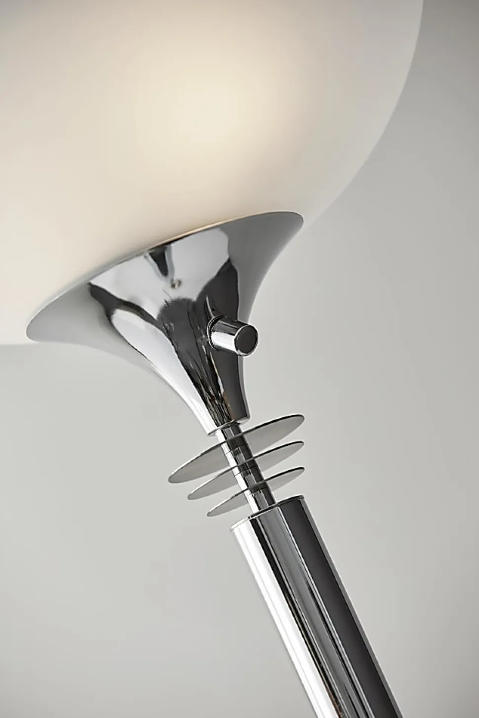 Adesso® Metropolis 300W Torchiere Floor Lamp, 71 1/2"H, Frosted White Shade/Chrome Base