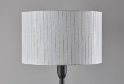 Adesso Nigel 61"H Floor Lamp, Linen/Black