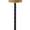 Adesso Norfolk Floor Lamp, Black with Woven Paper Raffia