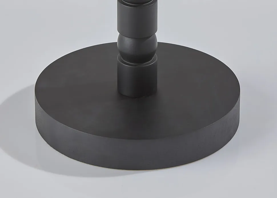Adesso Norfolk Floor Lamp, Black with Woven Paper Raffia