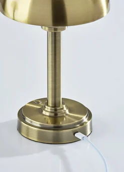 Adesso Ollie 12.5"H Cordless Table Lamp, Antique Brass