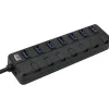 Adesso 7-ports USB 3.0 Hub with 5V2A Power Adaptor - USB - External - 7 USB Port(s) - 7 USB 3.0 Port(s) - PC, Mac