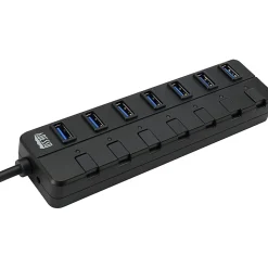 Adesso 7-ports USB 3.0 Hub with 5V2A Power Adaptor - USB - External - 7 USB Port(s) - 7 USB 3.0 Port(s) - PC, Mac