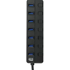 Adesso 7-ports USB 3.0 Hub with 5V2A Power Adaptor - USB - External - 7 USB Port(s) - 7 USB 3.0 Port(s) - PC, Mac