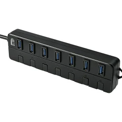 Adesso 7-ports USB 3.0 Hub with 5V2A Power Adaptor - USB - External - 7 USB Port(s) - 7 USB 3.0 Port(s) - PC, Mac