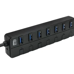 Adesso 7-ports USB 3.0 Hub with 5V2A Power Adaptor - USB - External - 7 USB Port(s) - 7 USB 3.0 Port(s) - PC, Mac