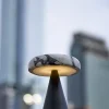 Adesso Randy 9"H Cordless Table Lamp, Marble/Black
