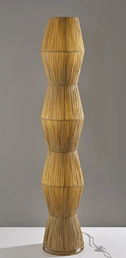Adesso Renata Floor Lantern, Paper Raffa