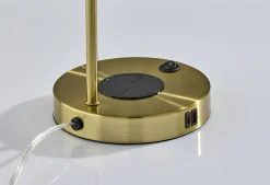 Adesso Rico Supercharger 19"H Desk Lamp, Antique Brass