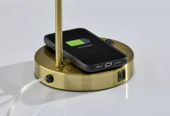 Adesso Rico Supercharger 19"H Desk Lamp, Antique Brass