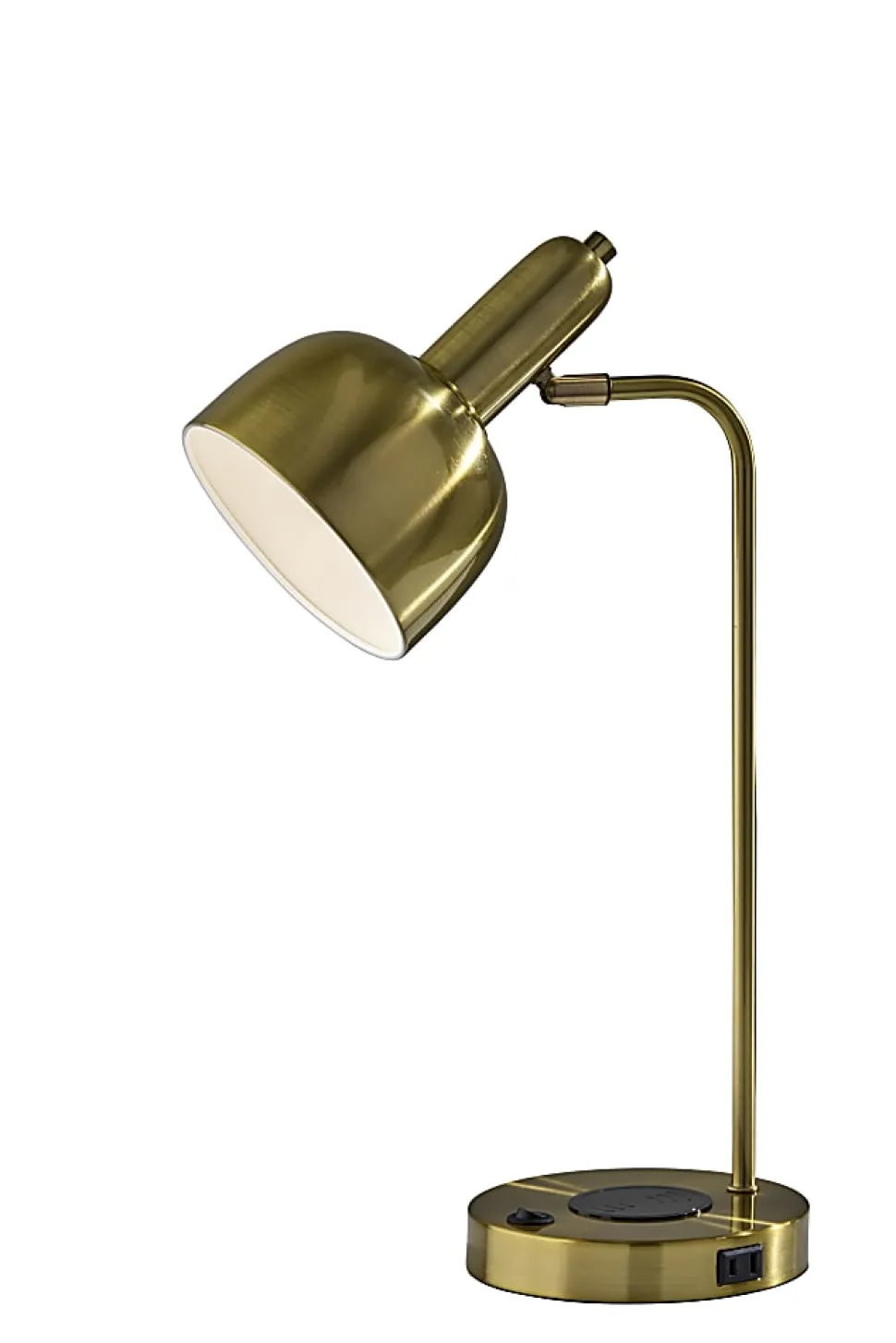 Adesso Rico Supercharger 19"H Desk Lamp, Antique Brass