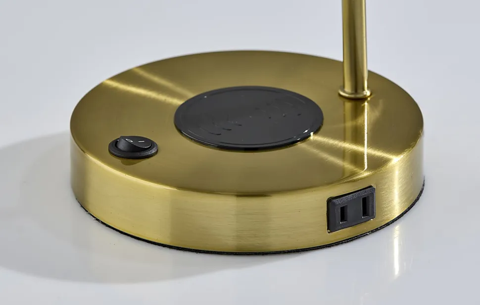 Adesso Rico Supercharger 19"H Desk Lamp, Antique Brass