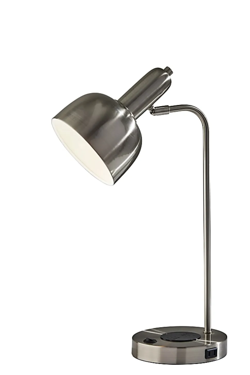 Adesso Rico Supercharger 19"H Desk Lamp, Brushed Steel