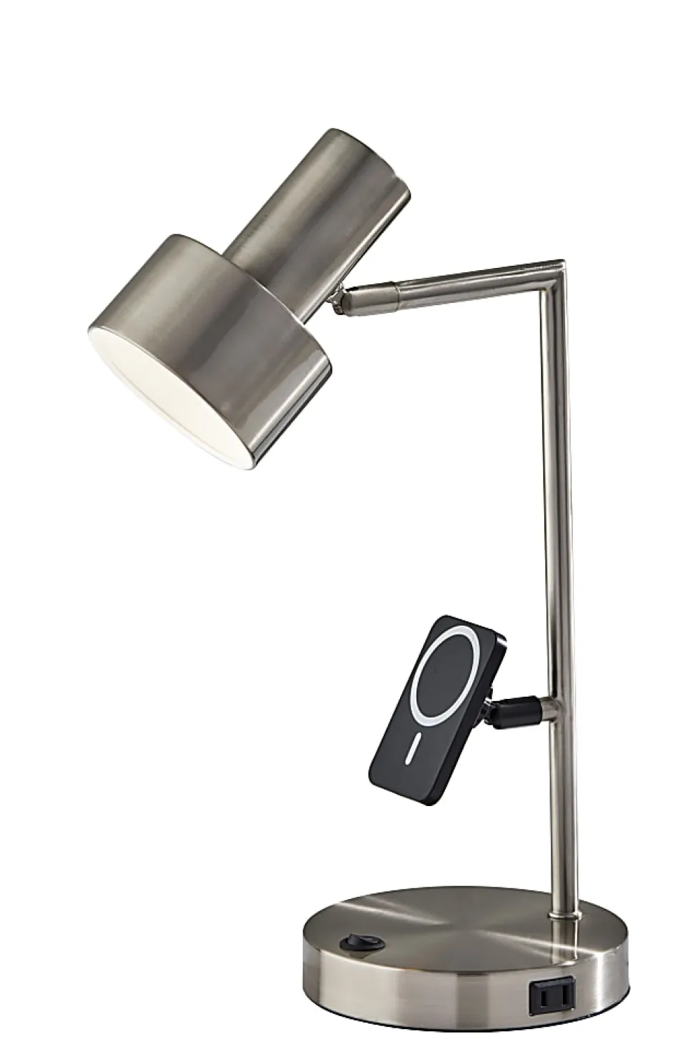 Adesso Rowe Supercharger 19"H Desk Lamp, Brushed Steel