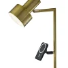 Adesso Rowe Supercharger 19"H Desk Lamp, Antique Brass