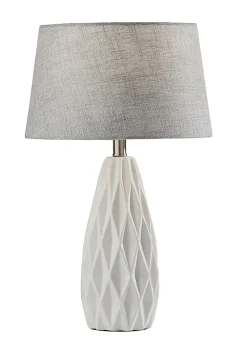 Adesso® Simplee Joan 2-Piece Table Lamp Set, Light Grey Shades/White Bases