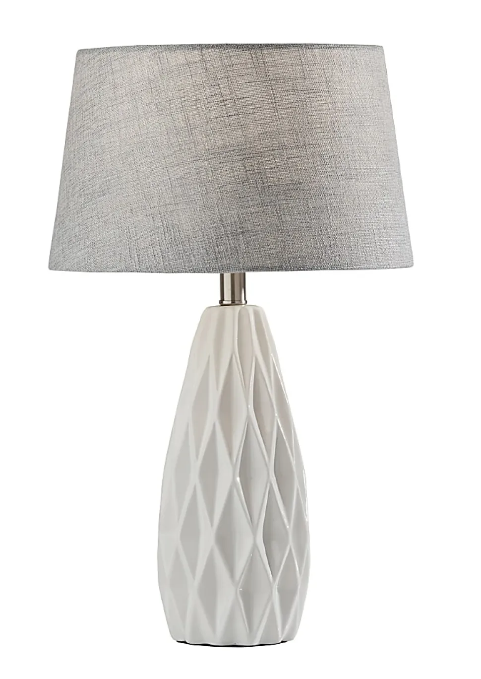 Adesso® Simplee Joan 2-Piece Table Lamp Set, Light Grey Shades/White Bases