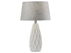 Adesso® Simplee Joan 2-Piece Table Lamp Set, Light Grey Shades/White Bases