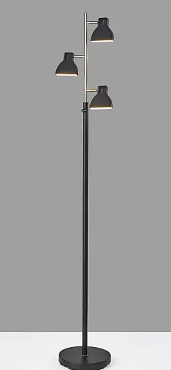 Adesso Simplee Slender LED Tree Lamp, 65"H, Black/Brushed Steel